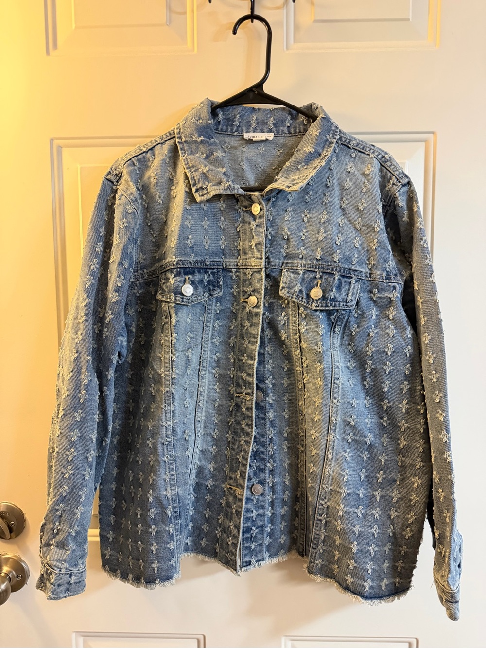 Tribal Jeans Textured Denim Jacket 1X Boho Y2K